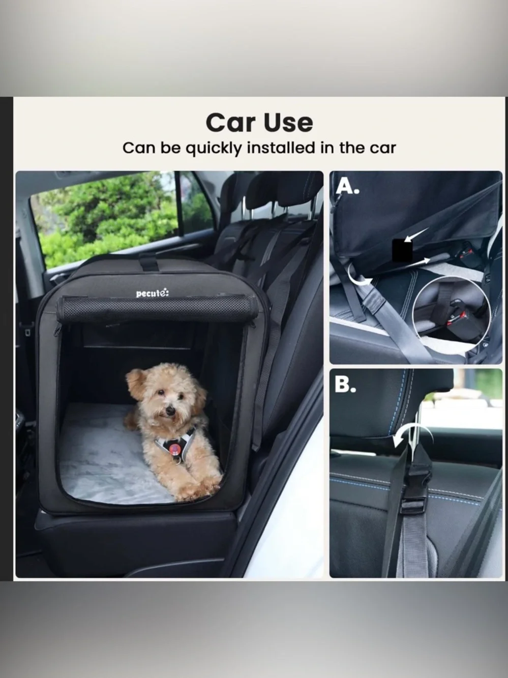 Dog Crate Carrier - Lightweight Portable Pet Crate